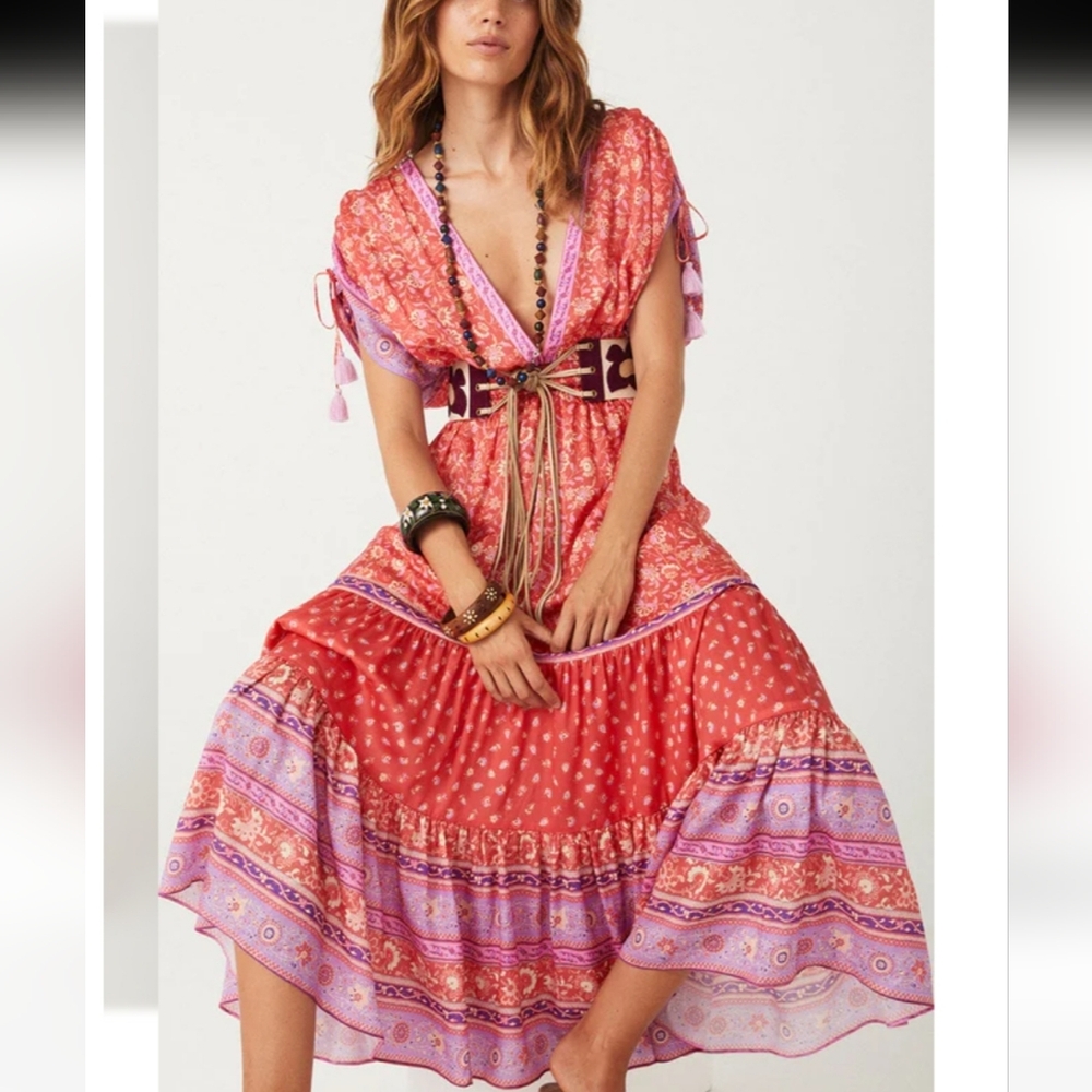 SPELL Sunshine Bandit Gown in Cayenne Size XS - Picture 6 of 16